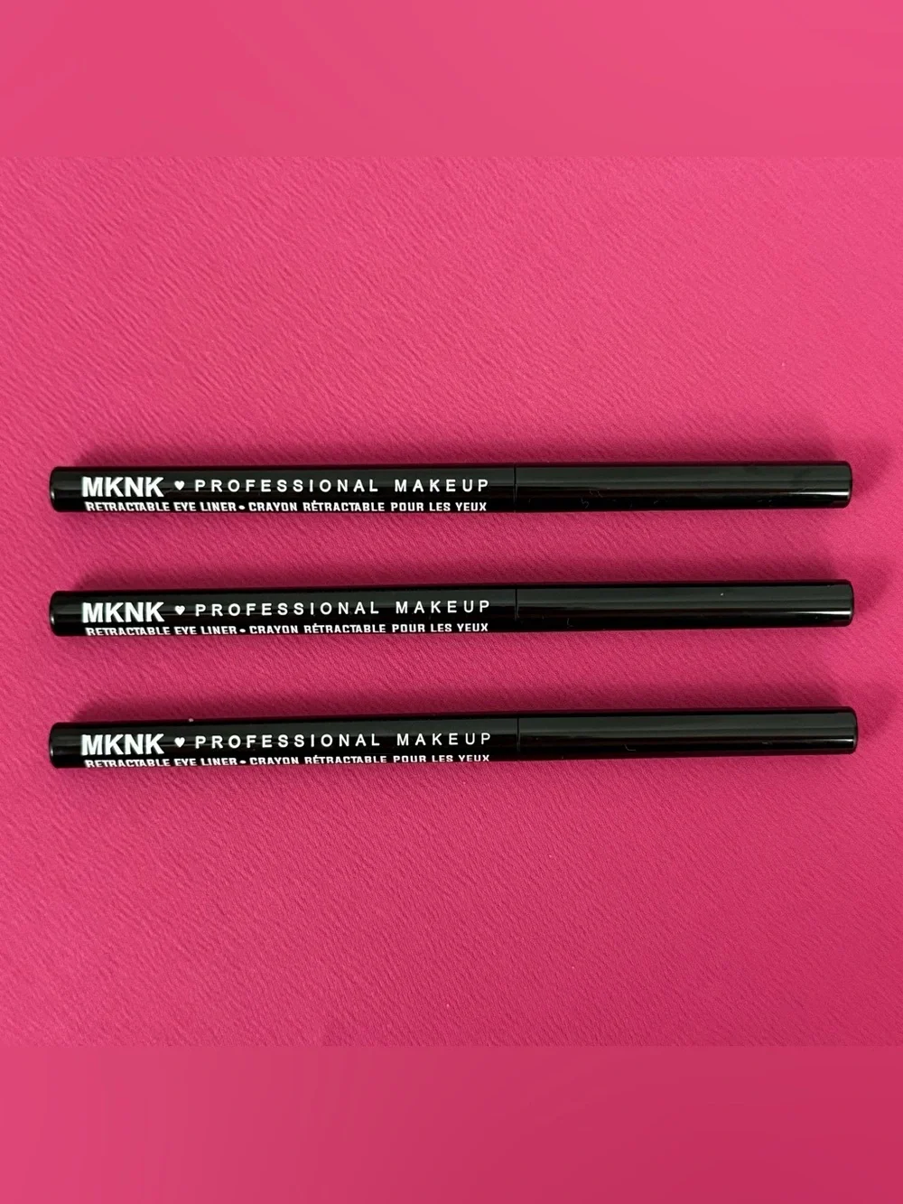 MKNK Professional Waterproof Twist Up Black Gel Crayon Eyeliner (Set of 3) NWT